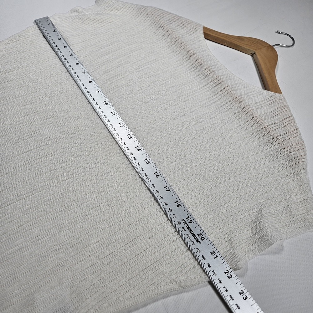 Uniqlo Knit Top Womens XS Off White Ribbed Dolman Sleeve Boat Neck Sweater - Picture 7 of 8